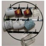 সার্কুলার মেটাল ওয়াল মাউন্টেড কফি মগ হোল্ডার রান্নাঘরের অর্গানাইজার - Image 2