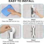 বাথরুম সেফটি হ্যান্ডেল - শক্তিশালী সাকশন কাপ গ্রিপ - Image 2