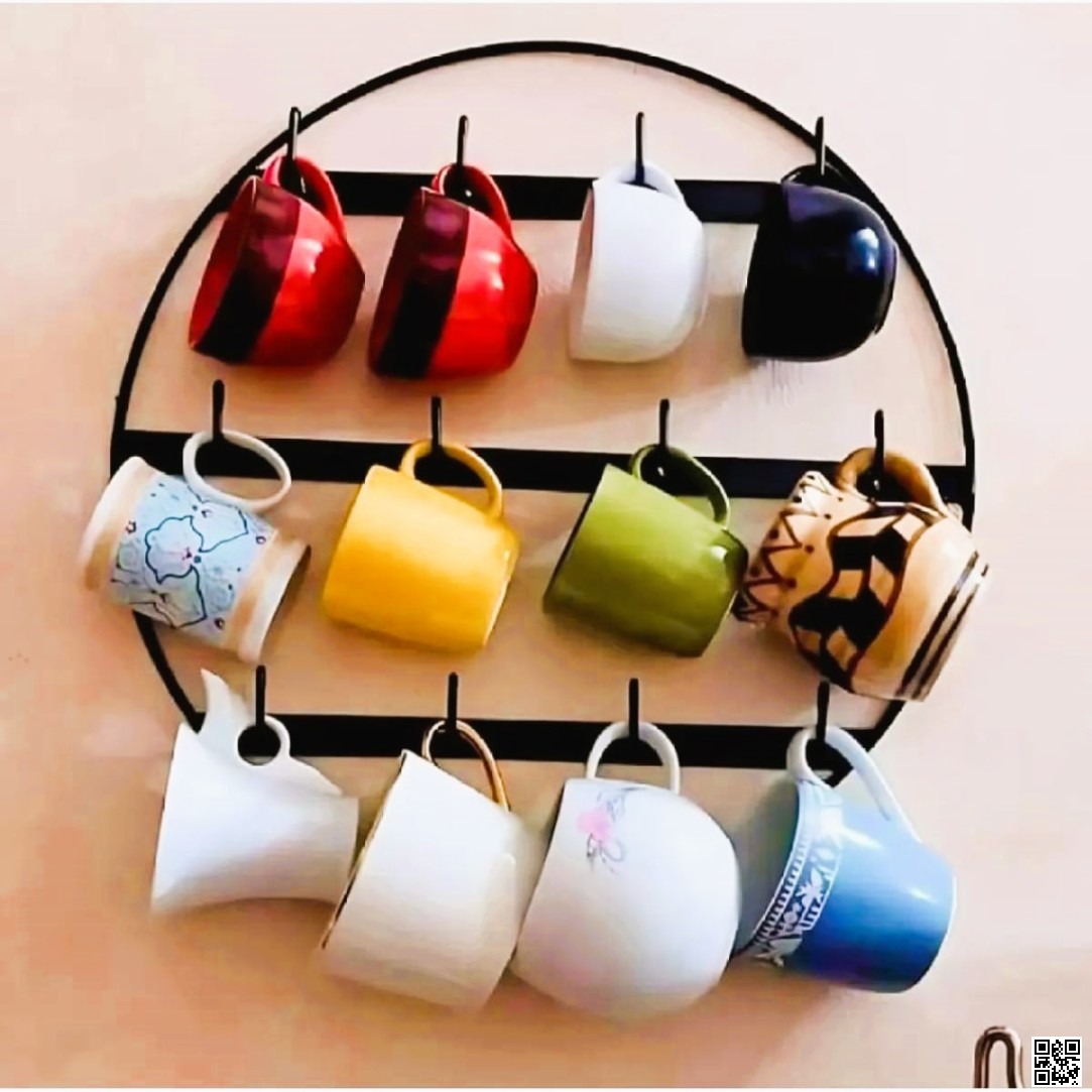 coffee-mug-holder-wall-mounted-circular-metal-cup-storage-rack-hanging-hooks-for-kitchen-organizer-mugs-and-cups-hanger-1 (4) সার্কুলার মেটাল ওয়াল মাউন্টেড কফি মগ হোল্ডার রান্নাঘরের অর্গানাইজার - Image 1