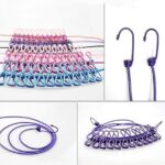 Elastic Cloth Hanging Rope for Cloth Drying with 12 Clips - Image 2